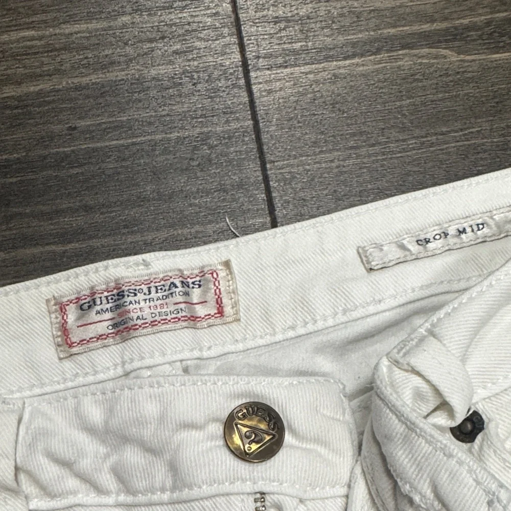 Guess White Boyfriend Jeans crop mid - Picture 2 of 4